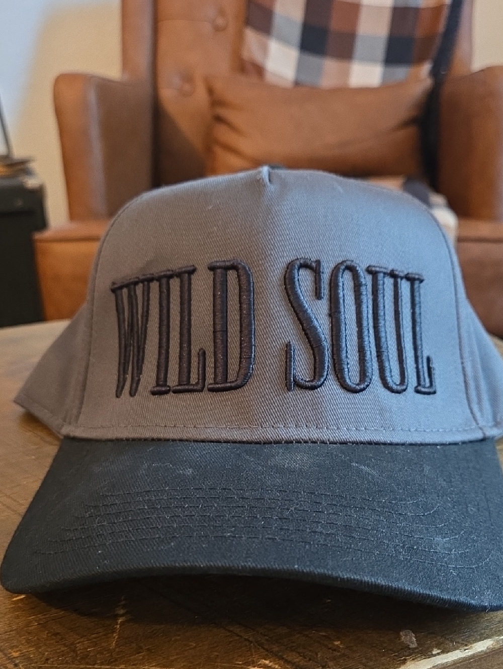 Wild Soul Two-Tone Cotton Blend Baseball Cap - Gray and Black